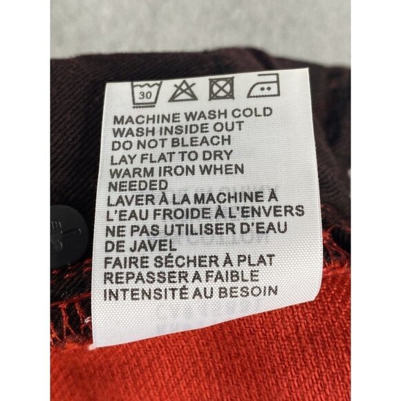 Free People x Sandrine Rose Womens Red Denim Jeans Pockets Straight Size 31 NEW - Picture 5 of 8